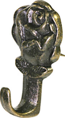 Hillman Fasteners 122292 Rose Push Pin Hanger, Antique Brass, 3-Pack