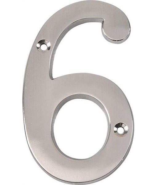 Prosource N-Z046SN-PS House Numbers #6, Zinc Die-Cast