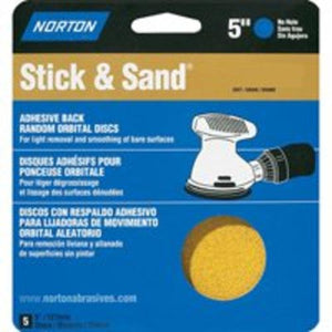 Norton 07660705456 40-Grit Stick & Sand Disc, 5"