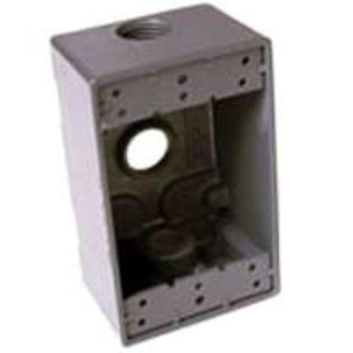 Raco 5324-5 Outlet Box, Aluminum, 3/4", Gray