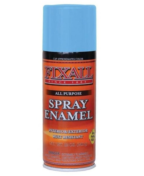 Fixall F1314 Enamel Spray Paint, Liquid, Characteristic, 12 Oz, Aerosol, Sky Blue