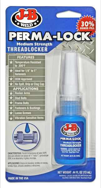 J-B Weld 24213 Perma-Lock Blue Threadlocker, 13 ml
