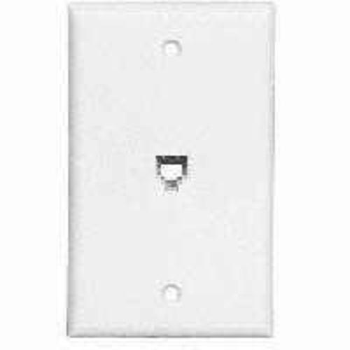 Cooper Wiring 3532-4W Telephone Wall Jack Single Gang - White