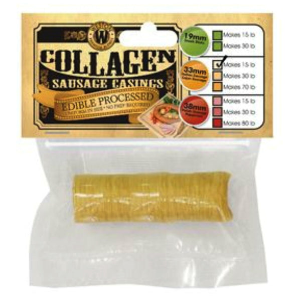 Weston 19-0112-W Collagen Sausage Casing, 33mm