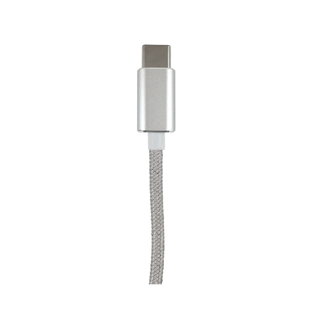 AmerTac PM1006UCBW Zenith Braided USB C To USB A Cable, Silver, 6 Feet L