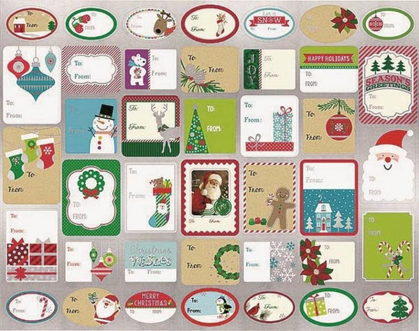 Santas Forest 68113 Christmas Gift Tag Stickers, 120 Design