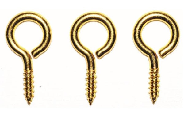Prosource LR-240-PS Large Screw Eyes, Brass, 17/32"  x 1-15/16"