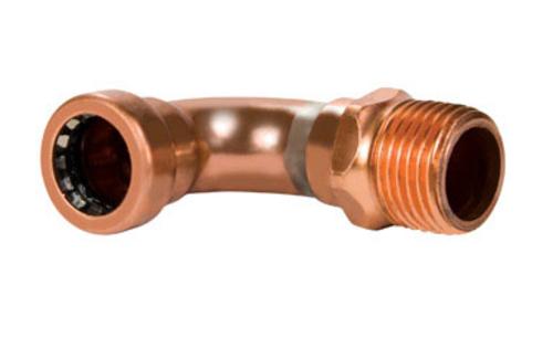 Elkhart 10170840 Copperloc 90 Degree Elbow 1/2 "Pushx1/2 "Mpt