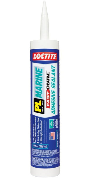 Loctite 2016891 PL Marine Fast Cure Adhesive Sealant, White, 10 Oz