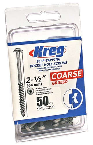 Kreg SML-C250-50 Pocket-Hole Screw, #8 Coarse, 2.5", Count 50