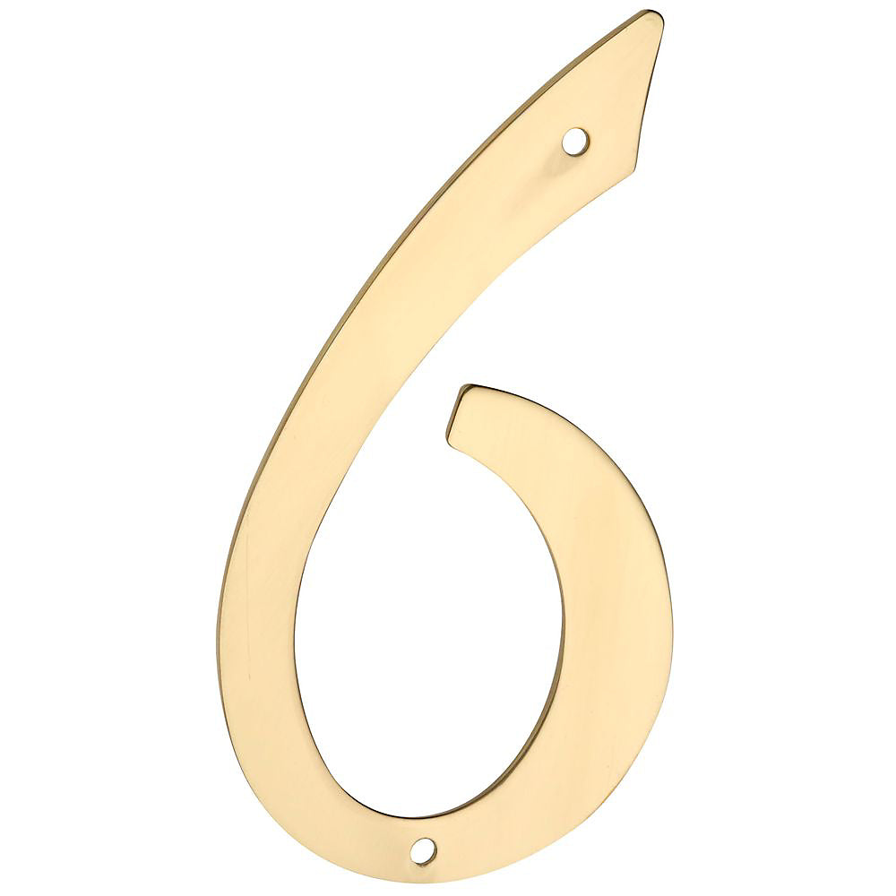 National Hardware N211-649 V1901 #6 House Numbers, Solid Brass, 4"
