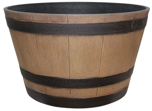 Southern Patio HDR-055440 Whiskey Barrel Planter, Natural Oak