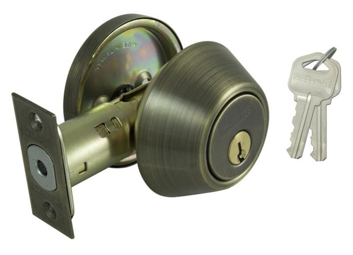 ProSource DB81V-PS 6-Way Adjustable deadbolt, KA3, Antique Brass