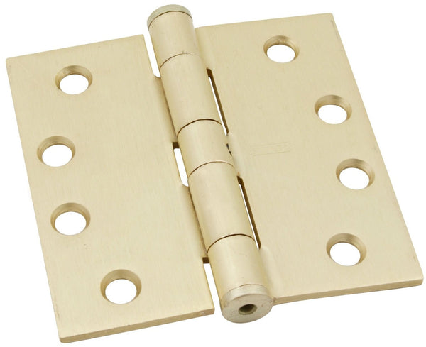 National Hardware S820-662  RPF179NRP Door Hinge, Steel, Satin Brass, 4" L