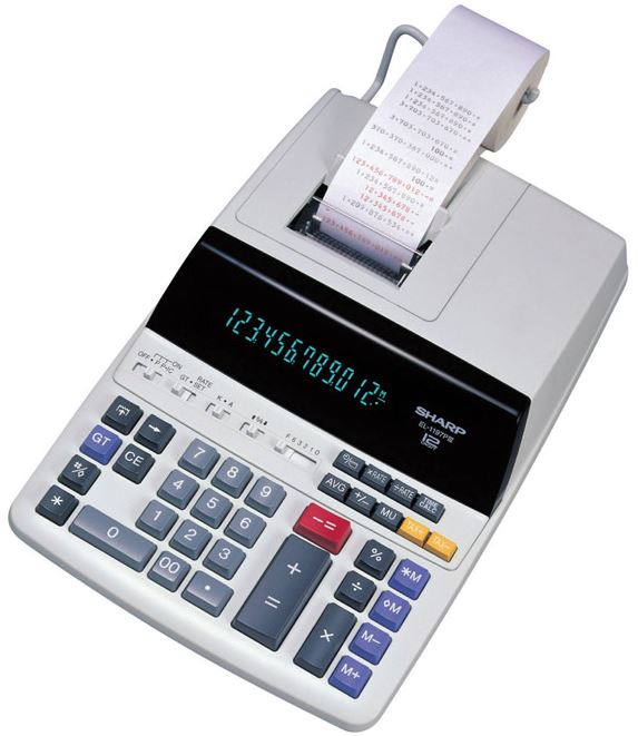 Sharp EL1197PIII Printing Calculator With Two Color Print