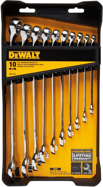 DeWalt DWMT72167 SAE Combination Wrench Set, 10 Piece