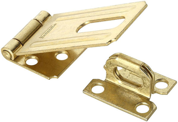 National Hardware N102-293 Non Swivel Safety Hasp, 3-1/4", Brass