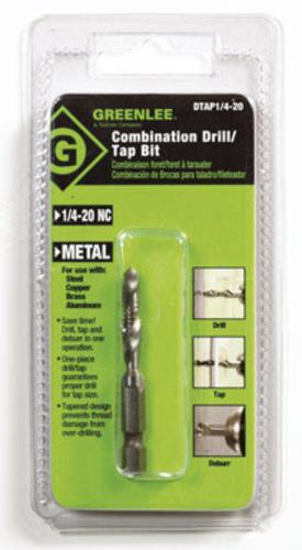 Greenlee DTAP1/4-20 One-Piece Drill/Tap Bit 1/4-20