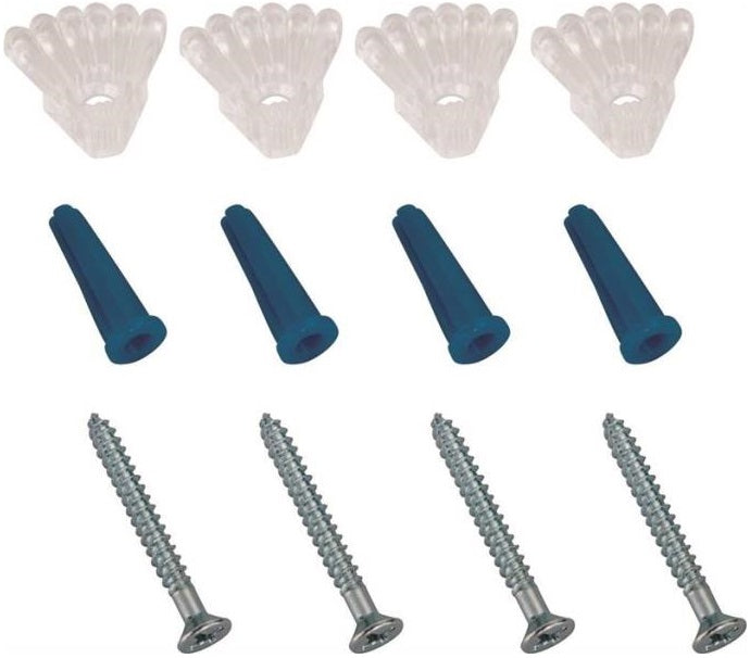 Prosource PH-121143-PS Mirror Holders, Plastic, Clear, 4/Pack