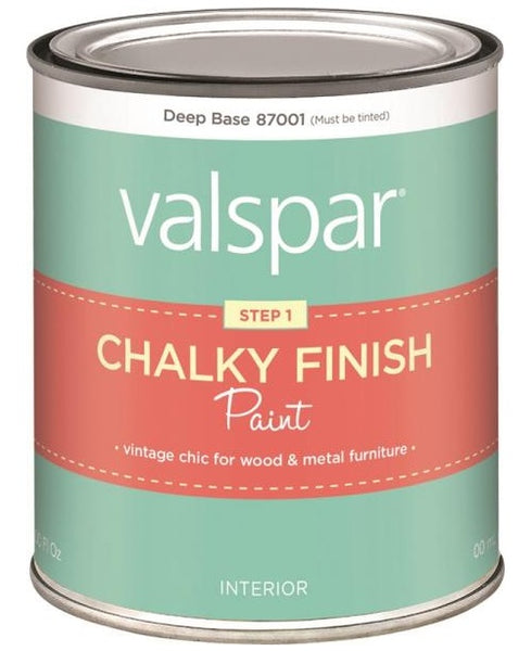 Valspar 87001 Chalky Finish Paint, Step 1, Quart, Deep Base