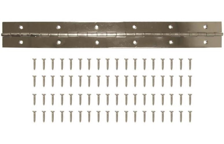 Prosource LR-037-PS Continuous Hinge, 1-1/2" x 72", Bright Nickel