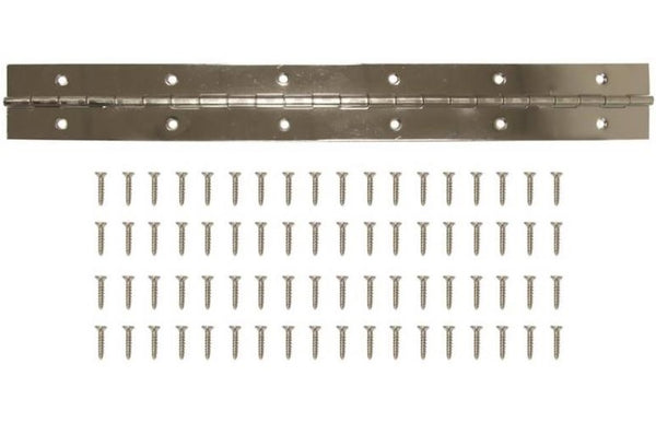 Prosource LR-037-PS Continuous Hinge, 1-1/2" x 72", Bright Nickel