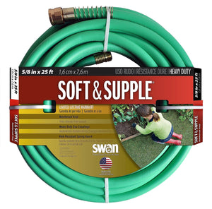 Swan SNSS58025 "Soft & Supple" Garden Hose 5/8"X25' - Green