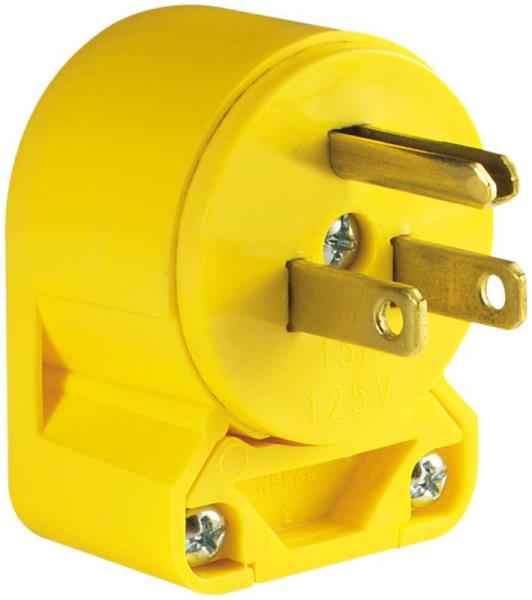 Cooper Wiring 4867AN-BOX 3-Wire Heavy Duty Grade Vinyl Plug, Yellow