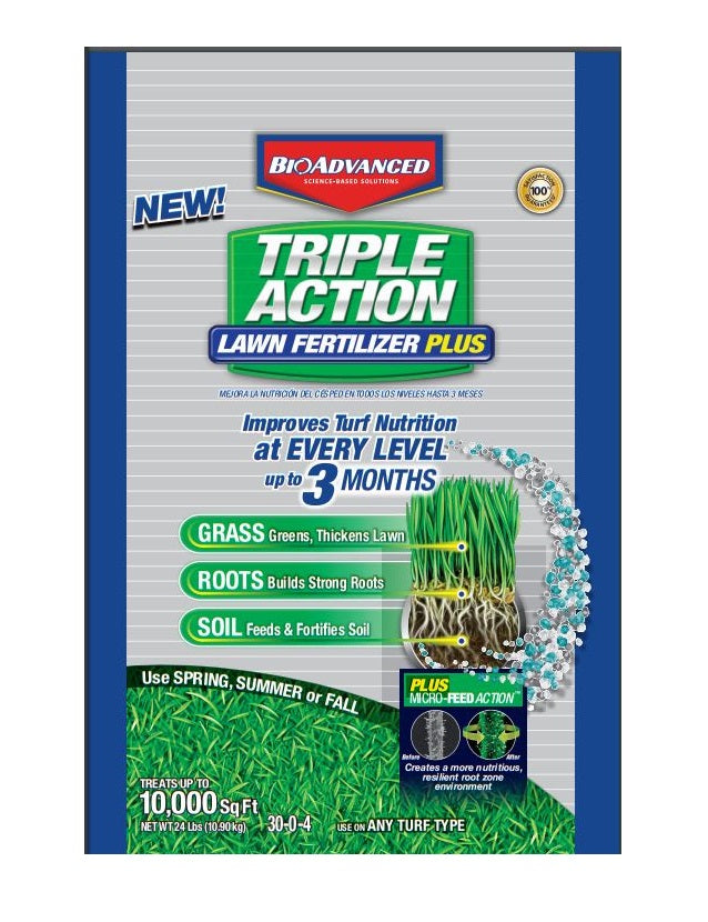 BioAdvanced 704851T Triple Action Lawn Fertilizer, 24 Lbs