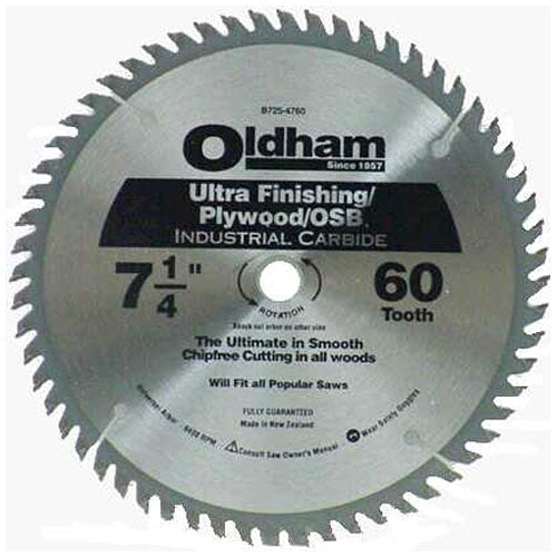 Oldham B72547460-10 60T Circular Saw Blade For Plywood 7-1/4"