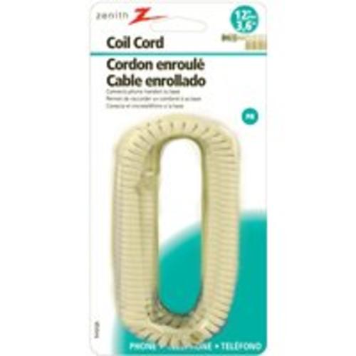 Zenith TH1012A Telephone Foot Coil Cords 12&#039;, Almond