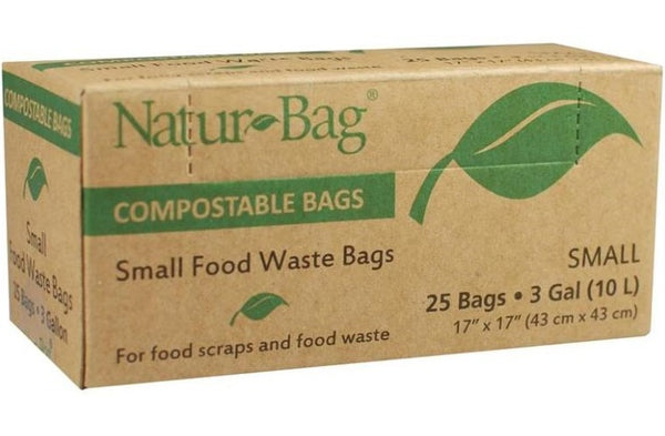 Natur-Bag NT1075-RTL-00004 Small Food Waste Compostable Bag, 3 Gallon