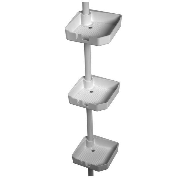 Simple Spaces TS38-PDC Telescope Shower Caddy, 3 Tier, White