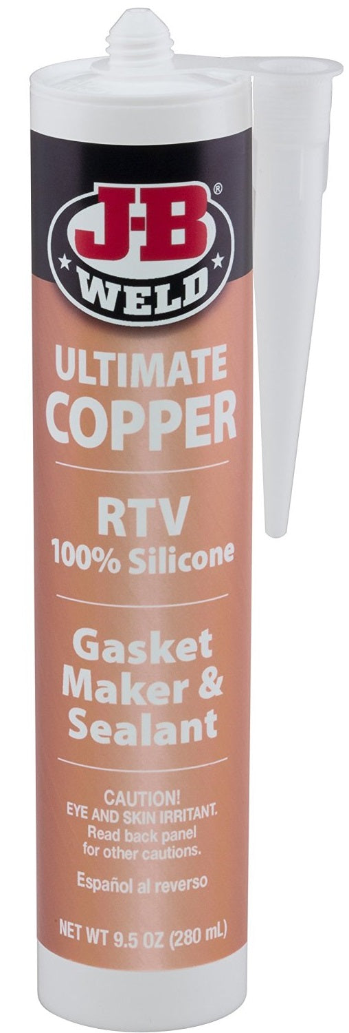 J-B Weld 32925 Ultimate Copper RTV Silicone Gasket Maker and Sealant, 9.5 Oz