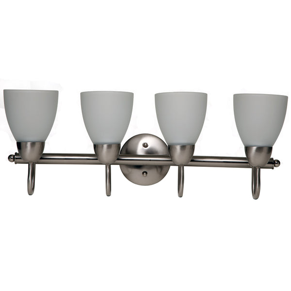 Boston Harbor V83NK04 Four Light Vanity Wall Fixtures, Brushed Nickel