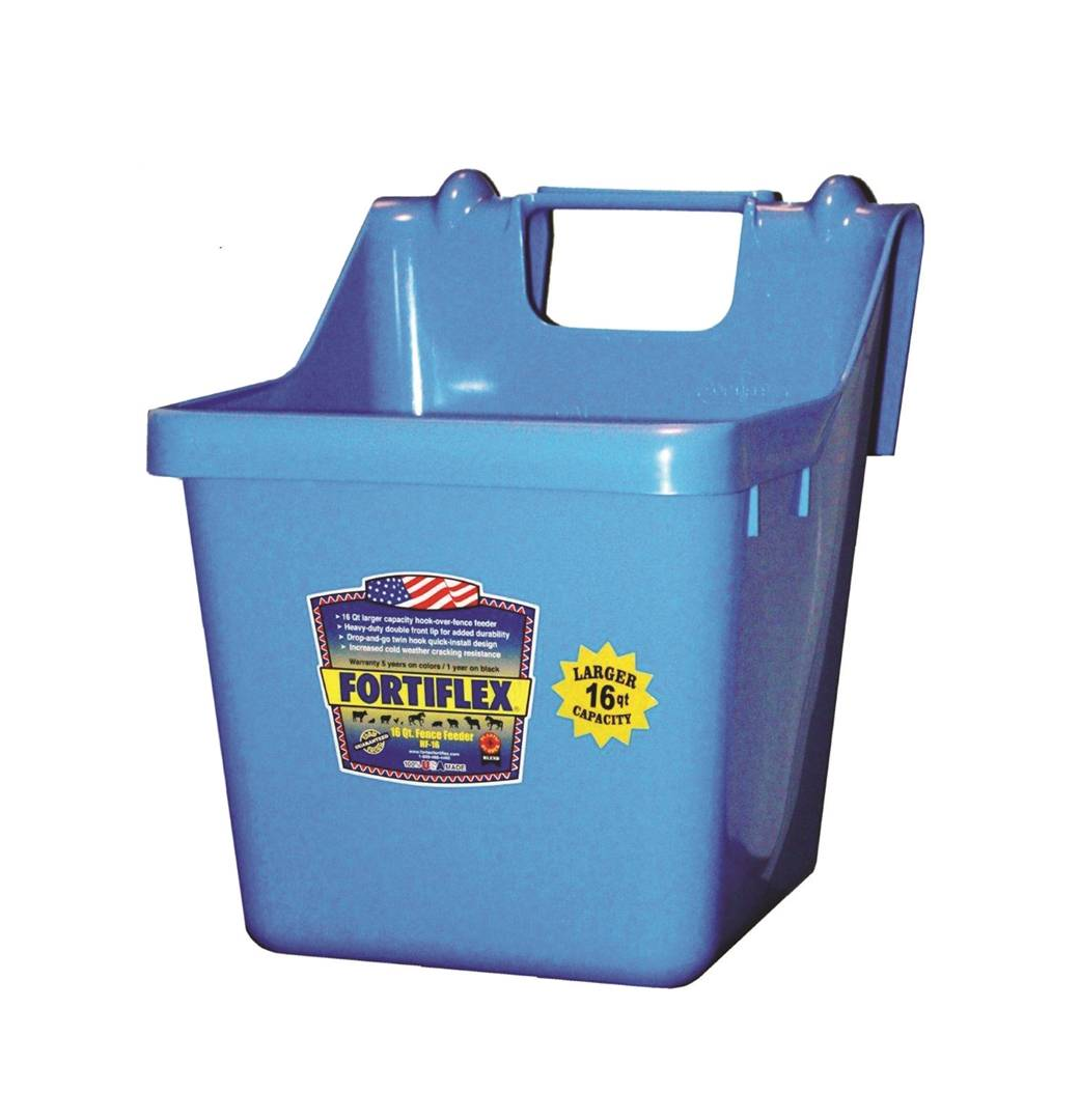 Fortex/Fortiflex 1301640 Over Fence Bucket Feeder, Sky Blue, 16 Quart