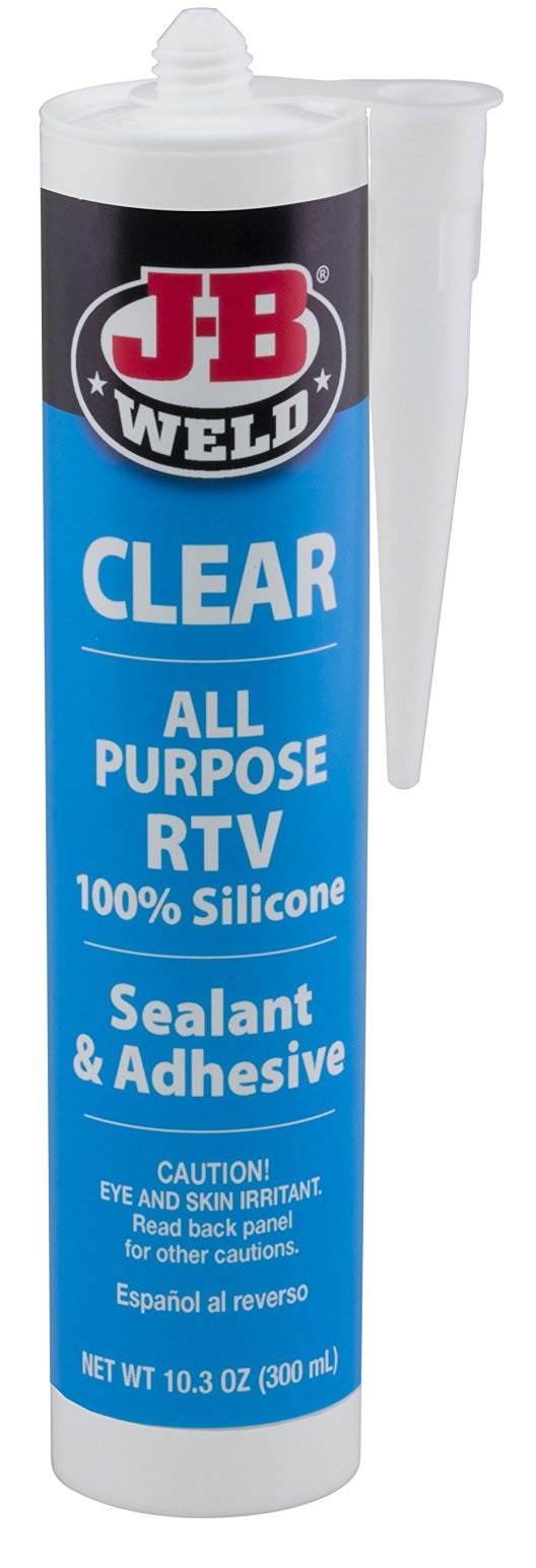J-B Weld 31910 Clear All-Purpose RTV Silicone Sealant & Adhesive, 10.3 Oz
