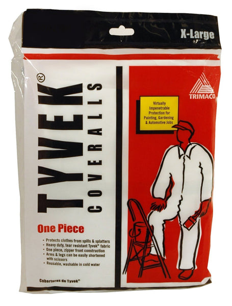 Trimaco 14123 Painter&#039;s Tyvek HD Heavy-Duty Coveralls, White, X-Large