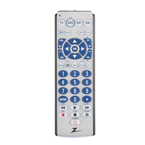 Zenith ZB410MB Universal Remote Control, 4-Device