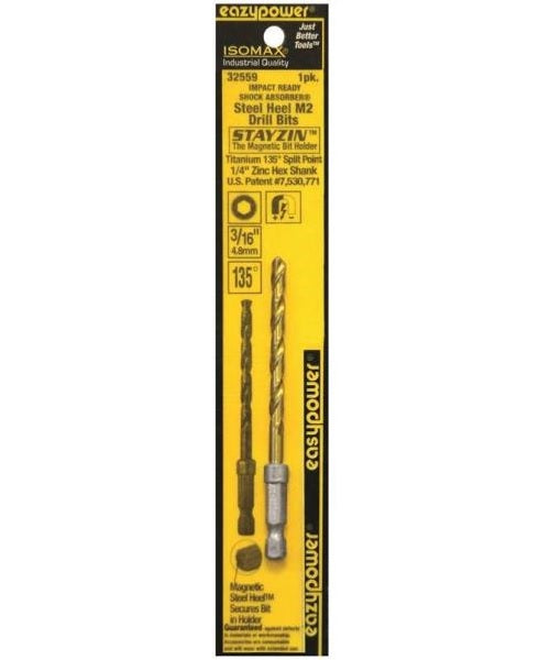 Eazypower 32563 Twist Drill Bits, 1/4" x 5", 1 Piece