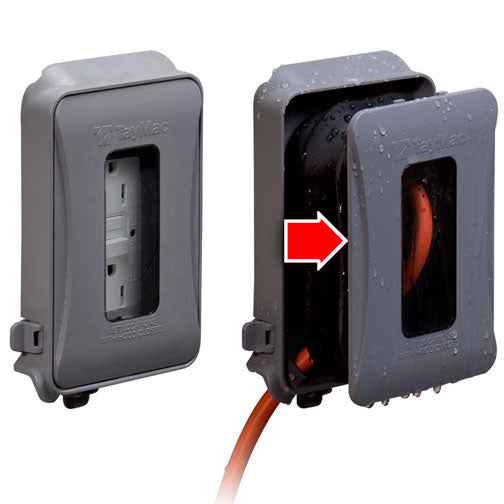 Taymac ML450G 1 Gang Low-Profile Expandable Outlet Cover, Gray