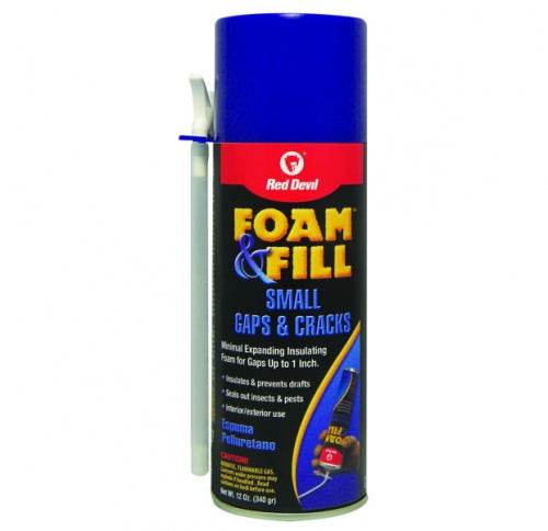 Red Devil 0913 Foam & Fill Minimal Expanding Polyurethane Sealant, 12 Oz