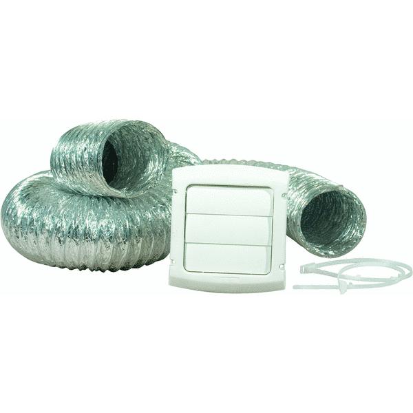 Dundas Jafine TD48PVKZW Louvered Dryer Vent Kit, 4"x8&#039;, White