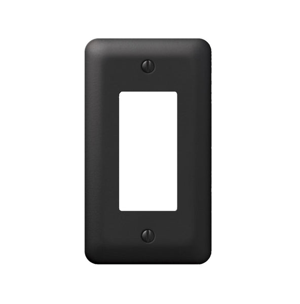 AmerTac 935RBK Devon 1-Gang Rocker Wallplate, Steel, Black