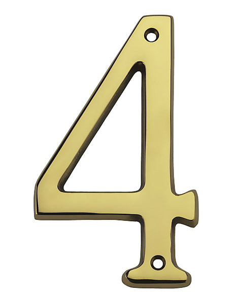 National Hardware N207-209 Solid Brass House Number, #4, 6"