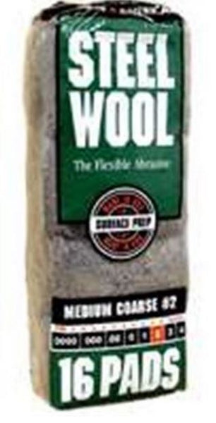 Homax 106605-06  Steel Wool Medium Course Pads, #2