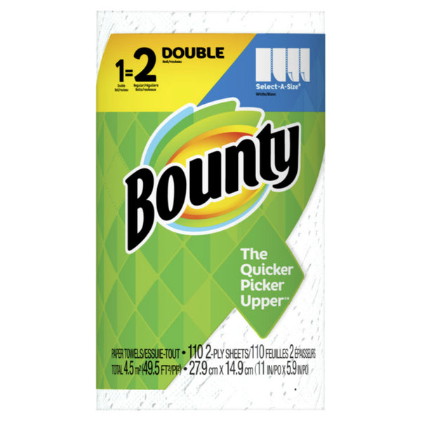 Bounty 47649 Double Paper Towel, White