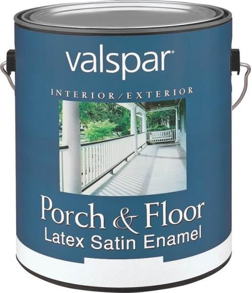 Valspar 027.0001534.007 Porch and Floor Latex Satin Enamel, 1 Gallon, Dark Gray