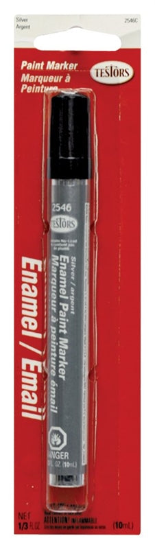 Testors® 2546C Metallic Enamel Paint Marker, Silver, 1/3 Oz