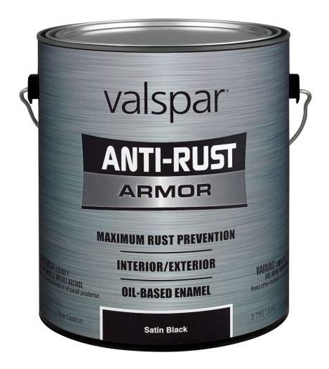 Valspar 044.0021825.007 Anti-Rust Oil Base Enamel, 1 Gallon, Black